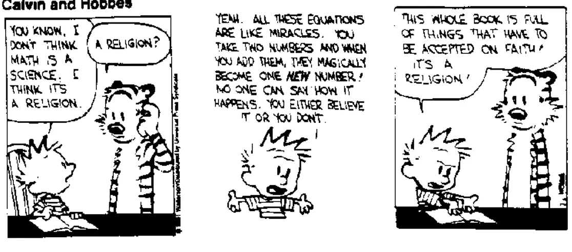 Figure 1: Math is a religion. 