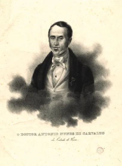 Fig 01.  O Doutor Antonio Nunes de Carvalho da Cidade  de Vizeu, s.d.; autor desconhecido; litografia, p&amp;b; 