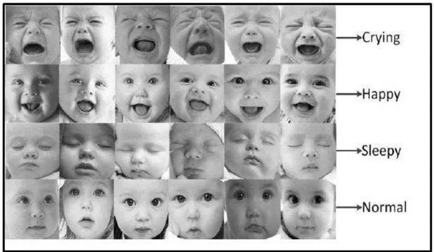 Figura 3. Quatro categorias de faces infantis. Retirado de Lu, Li, Hao &amp; Liu (2013)