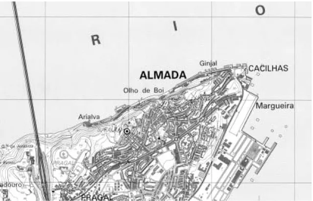 Fig. 2 Localização da Gruta artificial S. Paulo 2 na Carta Militar de Portugal 1:25 000, folha 431 (1993).