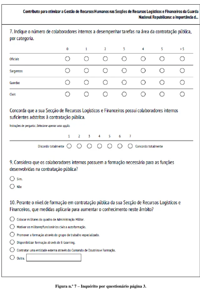 Figura n.º 7 – Inquérito por questionário página 3. 