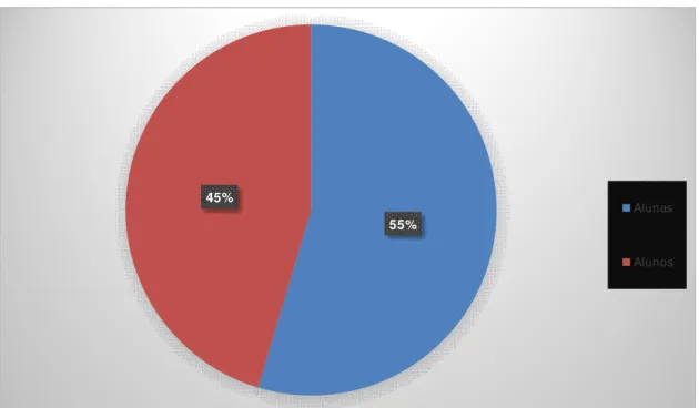 Figura 11: Percentual de alunos em relação ao gênero 