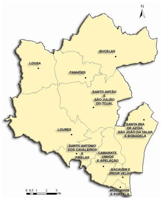 Figura 2.2 – Restruturação administrativa do concelho em 2013. 