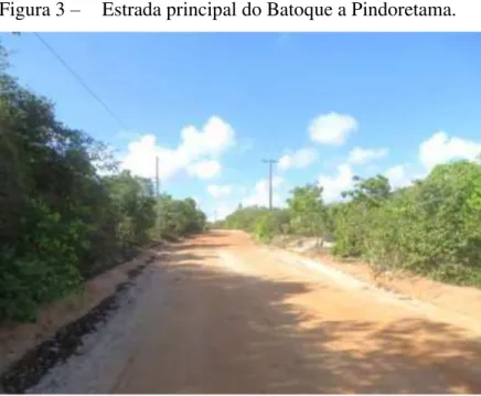 Figura 3 –   Estrada principal do Batoque a Pindoretama. 