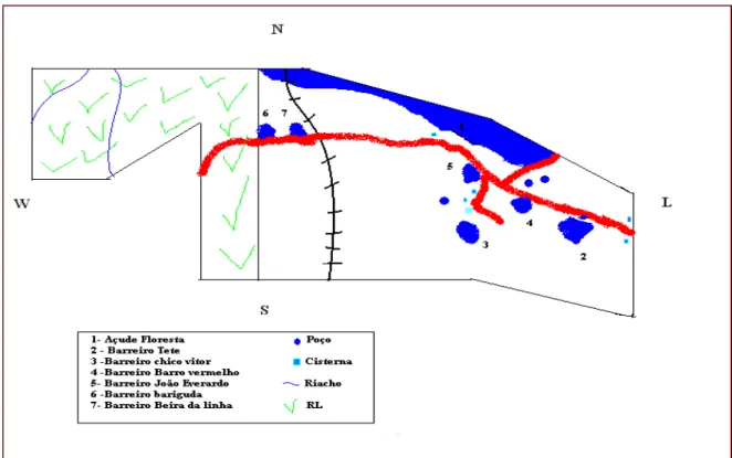 Figura 6  –  Localização espacial das fontes de recursos hídricos 