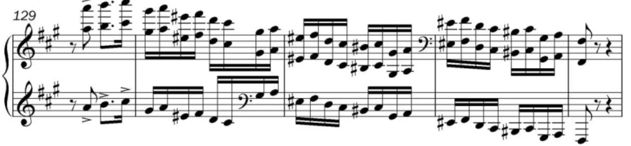 FIGURA 8: Cadência semelhante a Tchaikovsky (compassos 129 a 133). 