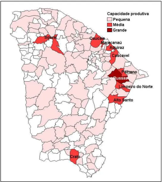 Figura 1. Distribuição da indústria cerâmica no estado do Ceará.