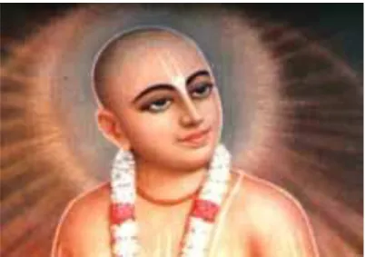 Figura 4: Chaitanya Mahaprabhu (note a tilaka entre as sobrancelhas)  Fonte: http://www.telugupedia.com 