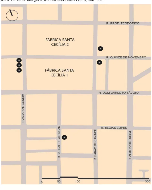 FIGURA 5  –  Bares e Bodegas ao redor da fábrica Santa Cecília, anos 1980. 