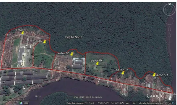 Figura 11: Divisão dos setores da Seção Norte 