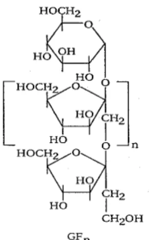 Figura 2- Fórmula estrutural da inulina Fonte: Roberfroid, 1993