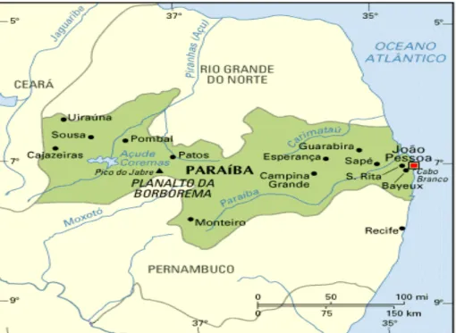 Figura 2. Localização da Capital João Pessoa, no estado da Paraíba. 