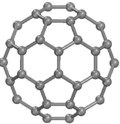 Figure 1: Fullerene Molecule C 60 with a soccer ball format proposed by Kroto et al in 1985, in his paper where they assume that carbon prefer to be in C 60 form, as observed in their mass spectroscopy measurements.