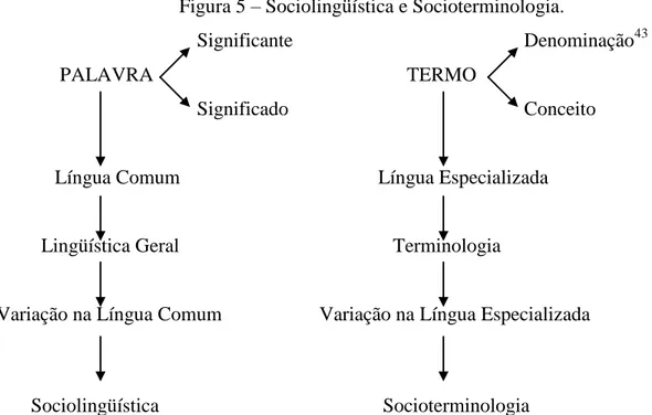 Figura 5  –  Sociolingüística e Socioterminologia. 