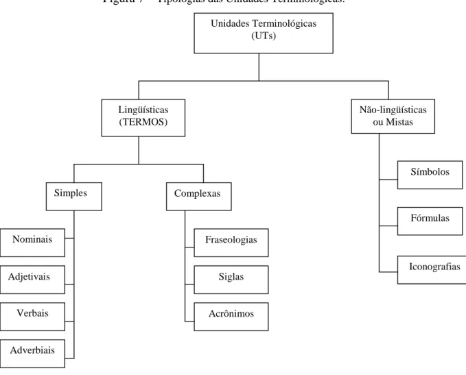 Figura 7  – Tipologias das Unidades Terminológicas.