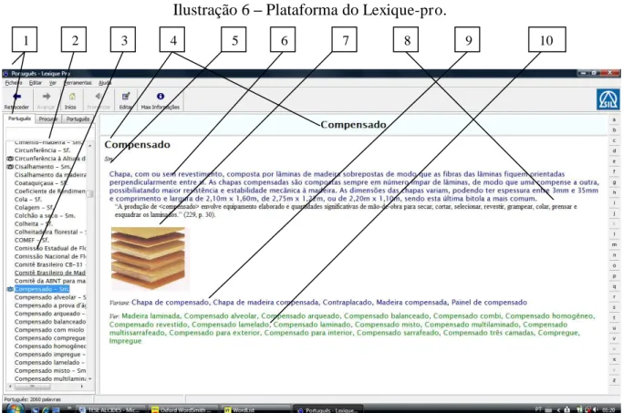 Ilustração 6 – Plataforma do  Lexique-pro . 