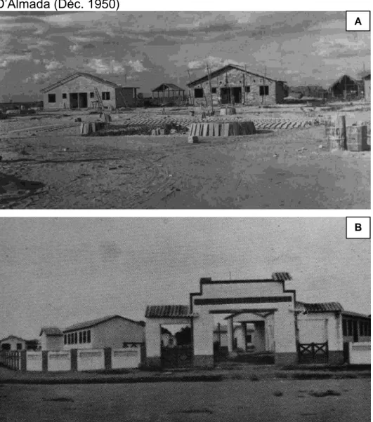 Figura 15 - Fotos de edificações em Boa Vista. A) Obra do   primeiro conjunto habitacional (Déc.1940)