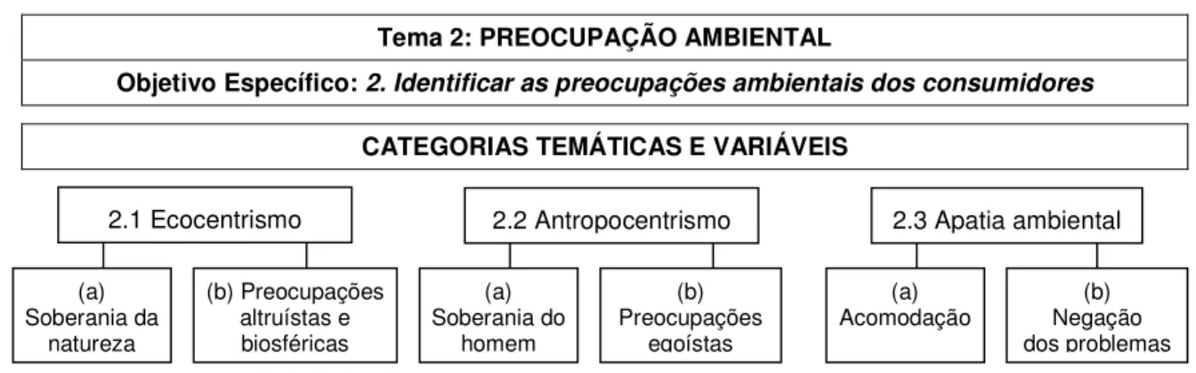 Figura 7 - Tema 2 – Categorias Temáticas e Variáveis 