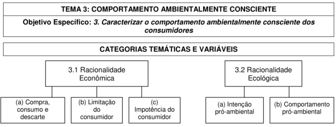 Figura 8 - Tema 3 – Categorias Temáticas e Variáveis 