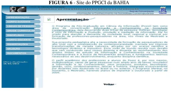 FIGURA 6 - Site do PPGCI da BAHIA 