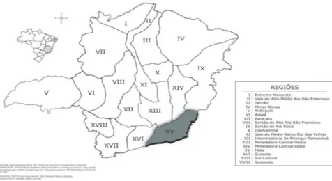 Figura 1 – Regionalização da província de Minas Gerais
