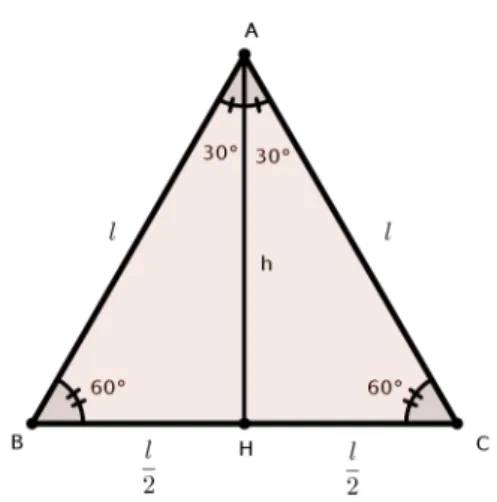 Figura 1.17: Triângulo equilátero ABC.