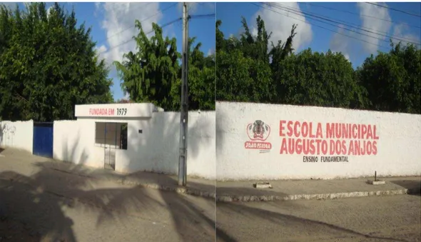 Foto 1: Fachada da Escola Municipal  Augusto dos Anjos. Fonte: (SILVA, 2011) 