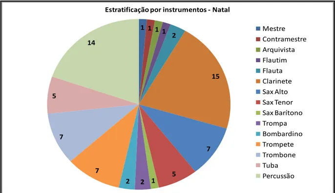 GRÁFICO 4 - Estratificação do efetivo por Instrumentos - Natal 