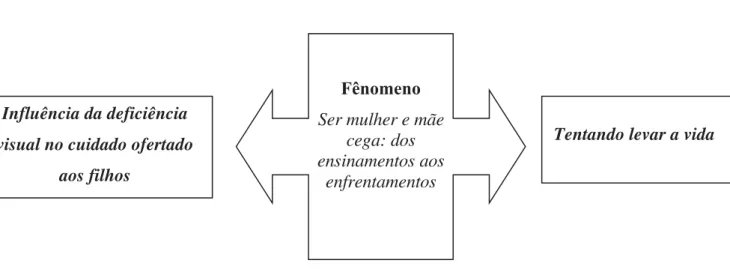 Figura 6: Diagrama representando as consequências decorrentes do fenômeno “ser mulher e  mãe cega: dos enfrentamentos aos ensinamentos”