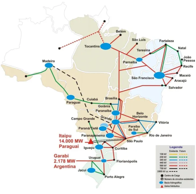 Figura 5: Mapa do Sistema Interligado Nacional 