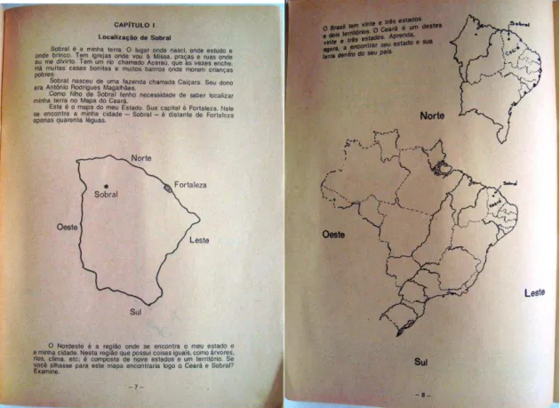 Figura 8: Páginas da Cartilha Sobral dentro da área dos Estudos Sociais (1988).