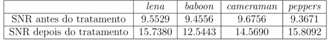 Tabela 2.2: tempo de execu¸c˜ao do algoritmo em fun¸c˜ao do tamanho da imagem.