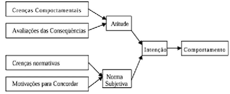 Figura 1. Teoria da Ação Racional de Fishbein e Ajzen (Adaptada de Dias, 1995). 