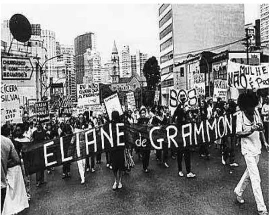 Figura 3: Passeata dos grupos feministas no assassinato de Eliane de Grammont 
