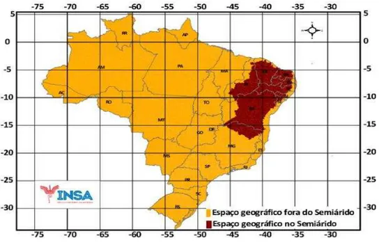 Figura  5.1:  Espaços  geográficos  dos  estados  e  Mesorregiões  do  Semiárido  Brasileiro, 2010 