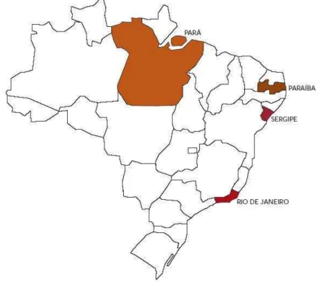 Figura 2  —  Estados brasileiros beneficiados pelo projeto Promos/Sebrae 