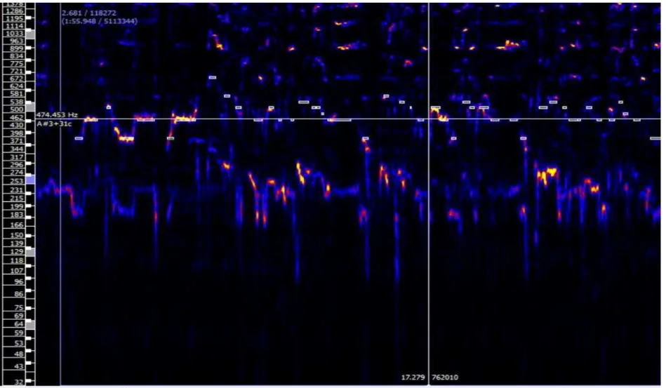 Fig. 14 Espectrograma do aboio de Gilmar Aboiador.