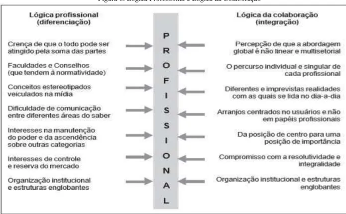 Figura 6: Lógica Profissional e Lógica da Colaboração 