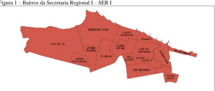 Figura 1  –  Bairros da Secretaria Regional I  –  SER I 