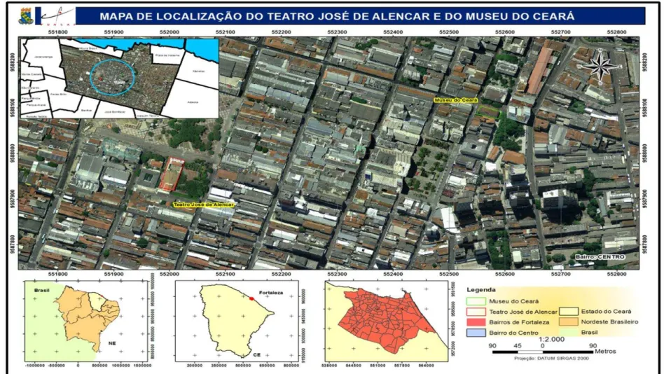 Figura 11 – Mapa de Localização do Theatro José de Alencar e do Museu do Ceará 