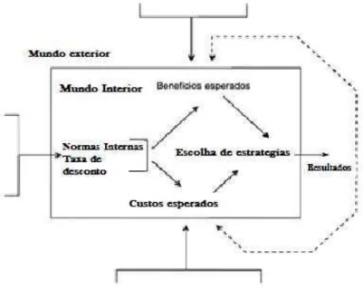 Figura 2.1: O mundo interior da escolha individual de Ostrom em seu “Governo dos  bens comuns”.