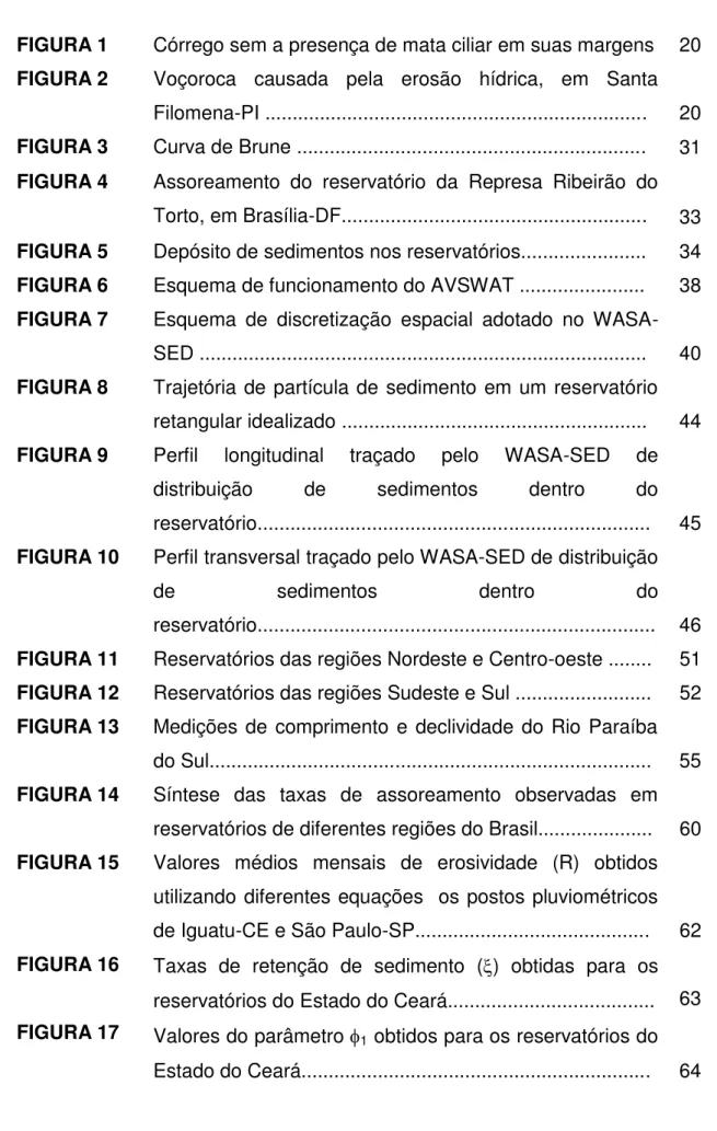 FIGURA 1 Córrego sem a presença de mata ciliar em suas margens 20  FIGURA 2 Voçoroca  causada  pela  erosão  hídrica,  em  Santa 