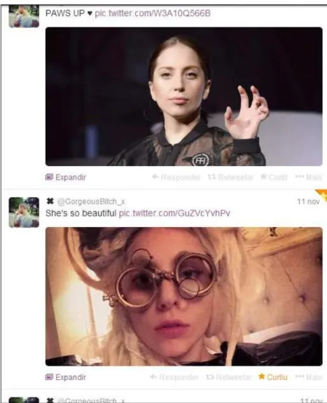 Figura 8 – Postagens com fotos de Lady Gaga