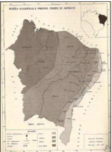 Figura 3: Divisão da região Nordeste segundo Andrade (1973) 
