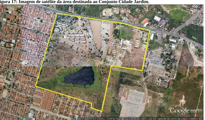 Figura 17: Imagem de satélite da área destinada ao Conjunto Cidade Jardim. 