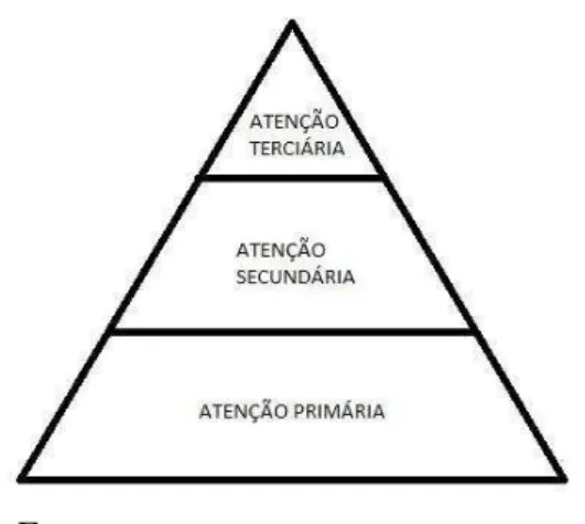 Figura 1  –  Pirâmide da Atenção Primária, Secundária e Terciária 