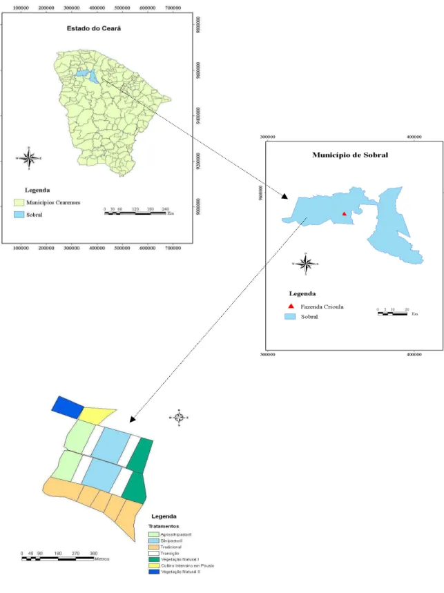 Figura 2. Localização da área experimental no município de Sobral-CE. 