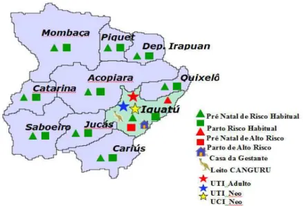 Figura 2  –  Desenho da Rede Cegonha na 18ª Região de Saúde do Estado do Ceará. 