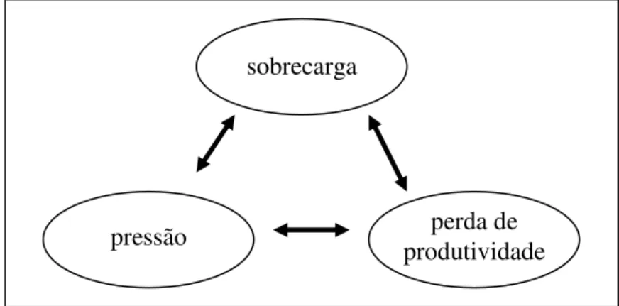 FIGURA I – CICLO SOBRECARGA-PERDA DE PRODUTIVIDADE-PRESSÃO  Fonte: elaborado pelo autor (2006)