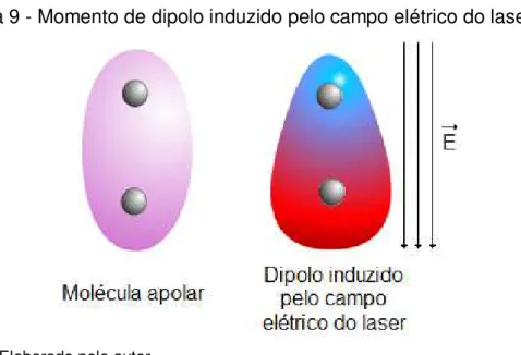 Figura 9 - Momento de dipolo induzido pelo campo elétrico do laser 
